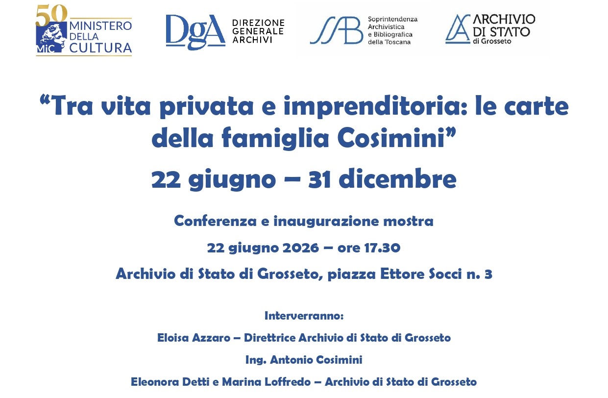 “Tra vita privata e imprenditoria: le carte della famiglia Cosimini”
